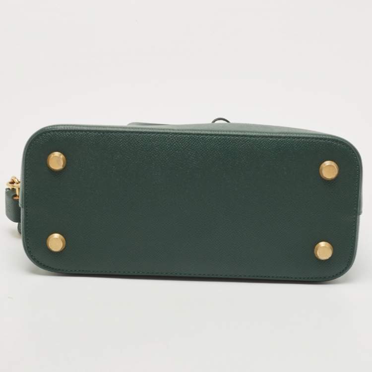 Pre Owned Balenciaga Dark Green Leather Small Ville Satchel