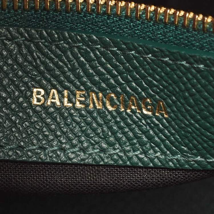 Pre Owned Balenciaga Dark Green Leather Small Ville Satchel