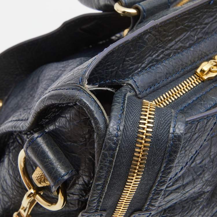 Pre Owned Balenciaga Dark Blue Leather RGH City Tote