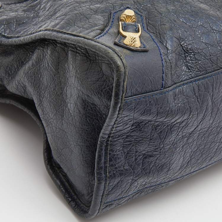 Pre Owned Balenciaga Dark Blue Leather RGH City Tote