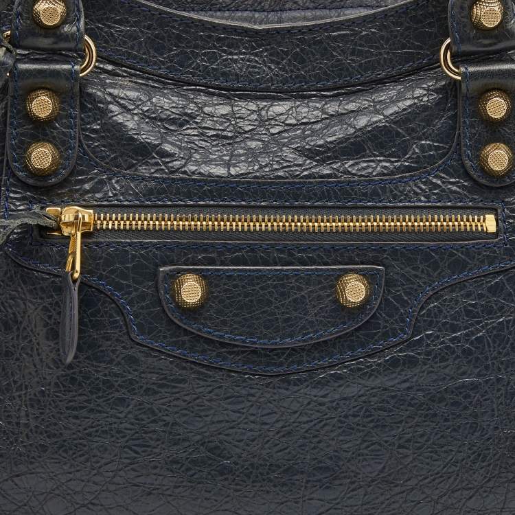 Pre Owned Balenciaga Dark Blue Leather RGH City Tote