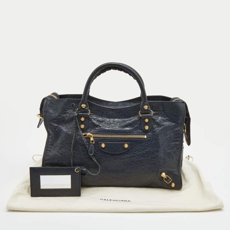 Pre Owned Balenciaga Dark Blue Leather RGH City Tote