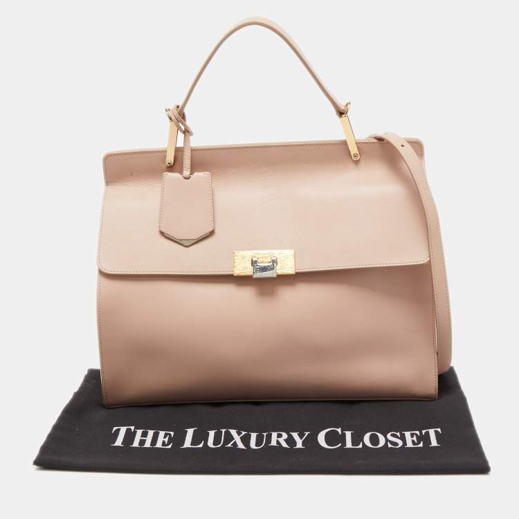 Pre Owned Balenciaga Pink Leather Le Dix Cartable Top Handle Bag