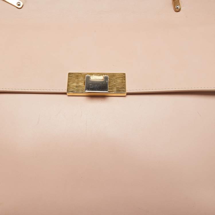 Pre Owned Balenciaga Pink Leather Le Dix Cartable Top Handle Bag