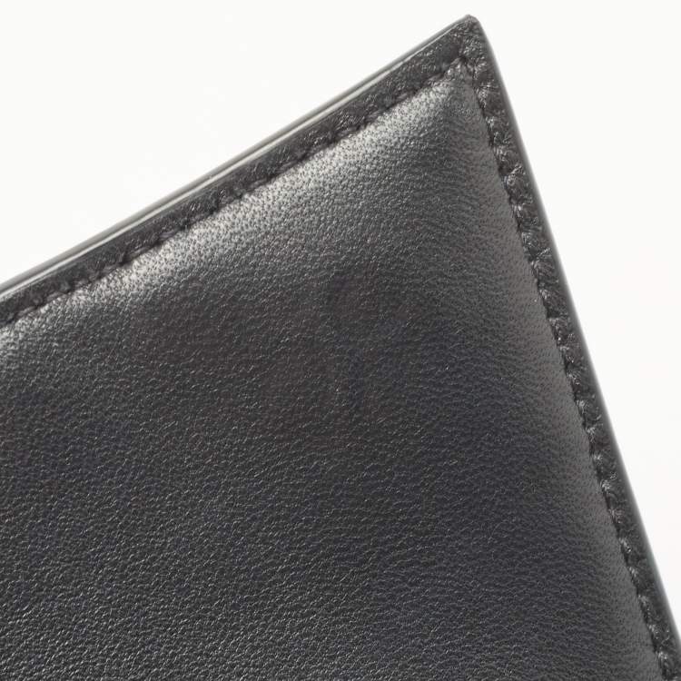 Pre Owned Balenciaga Black Croc Embossed Leather Hourglass Wallet on Chain
