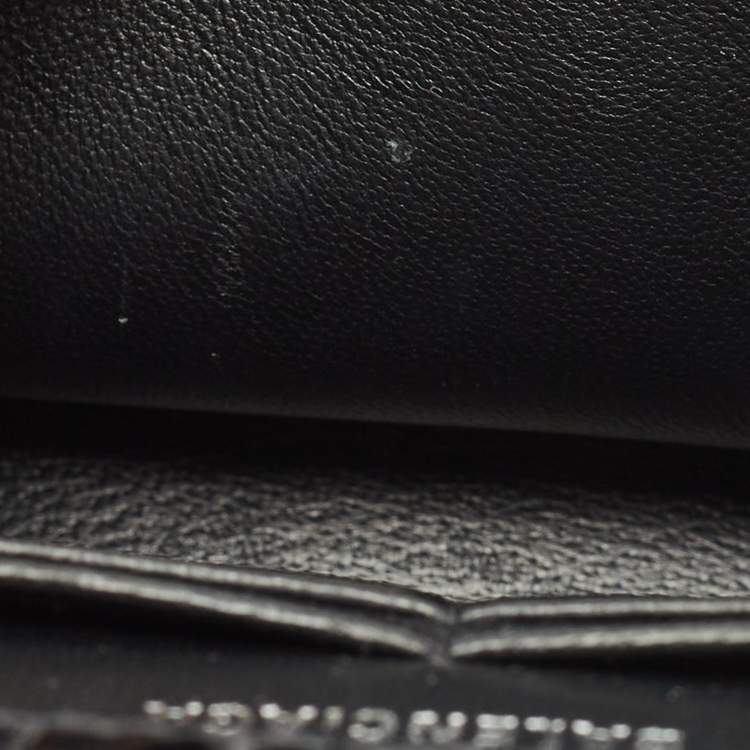 Pre Owned Balenciaga Black Croc Embossed Leather Hourglass Wallet on Chain