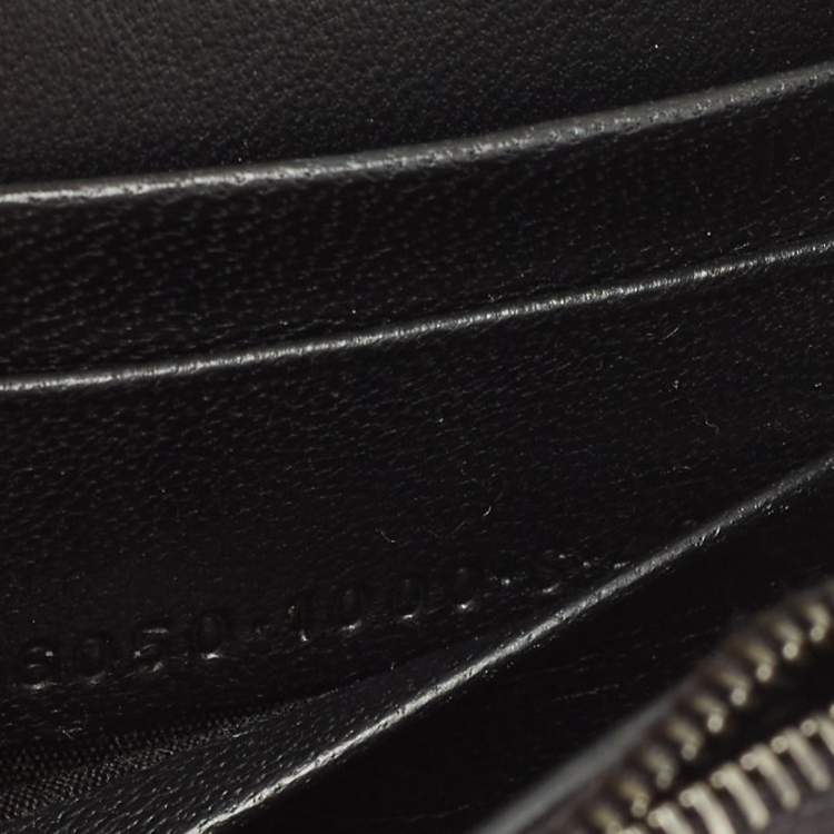 Pre Owned Balenciaga Black Croc Embossed Leather Hourglass Wallet on Chain