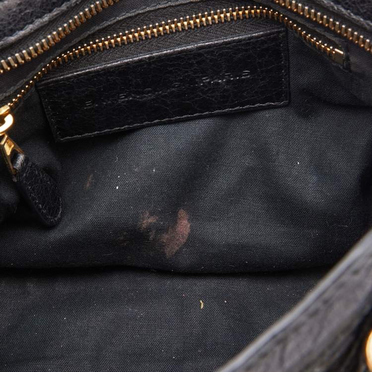 Pre Owned Balenciaga Black Leather Mini RH City Bag