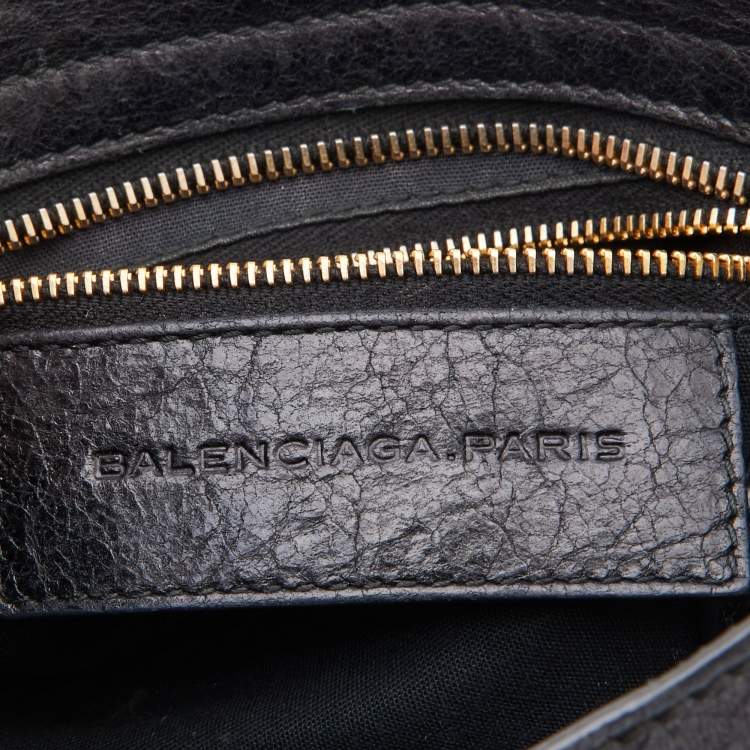 Pre Owned Balenciaga Black Leather Mini RH City Bag