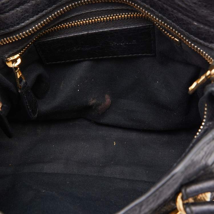 Pre Owned Balenciaga Black Leather Mini RH City Bag