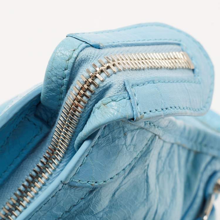 Pre Owned Balenciaga Blue Leather Nano Classic City Tote