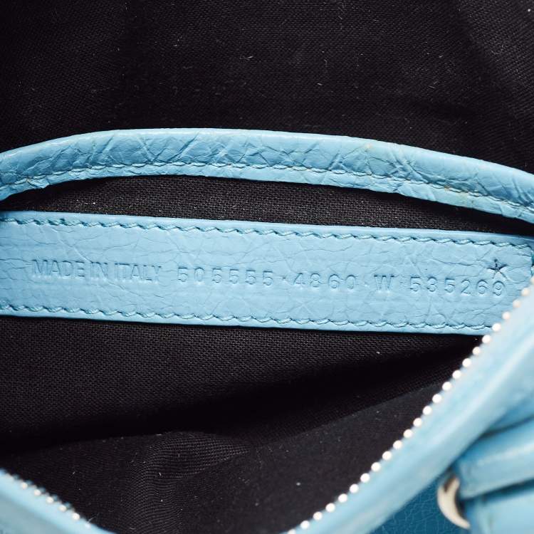 Pre Owned Balenciaga Blue Leather Nano Classic City Tote