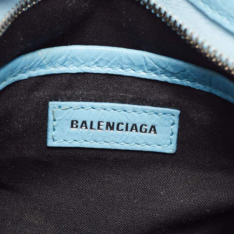 Pre Owned Balenciaga Blue Leather Nano Classic City Tote