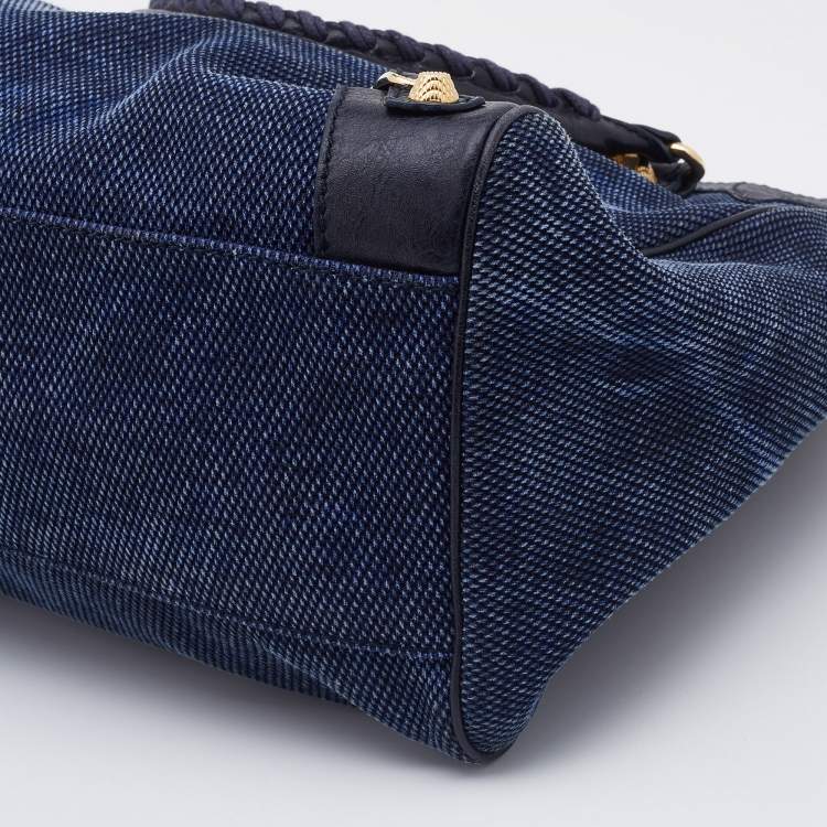 Pre Owned Balenciaga Blue Canvas and Leather RH Velo Bag