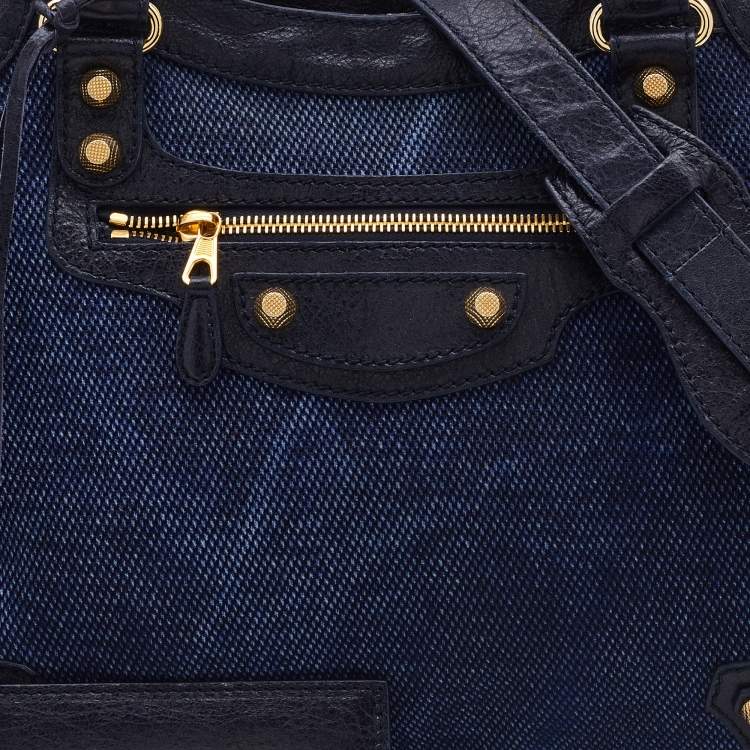 Pre Owned Balenciaga Blue Canvas and Leather RH Velo Bag