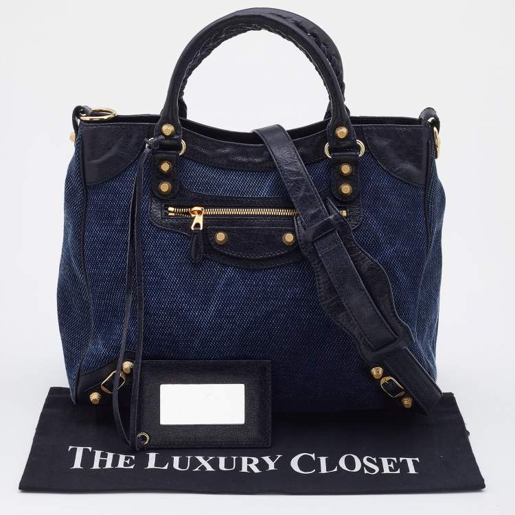 Pre Owned Balenciaga Blue Canvas and Leather RH Velo Bag
