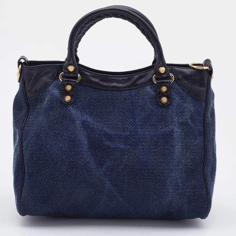Pre Owned Balenciaga Blue Canvas and Leather RH Velo Bag