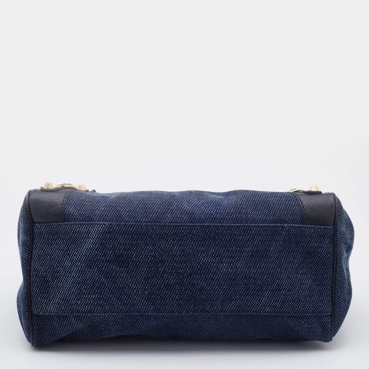 Pre Owned Balenciaga Blue Canvas and Leather RH Velo Bag