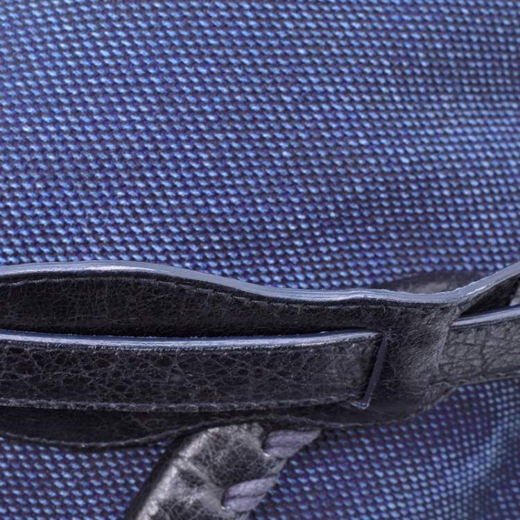 Pre Owned Balenciaga Blue Canvas and Leather RH Velo Bag