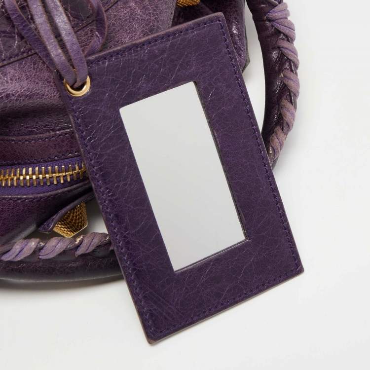 Pre Owned Balenciaga Purple Leather GGH City Bag