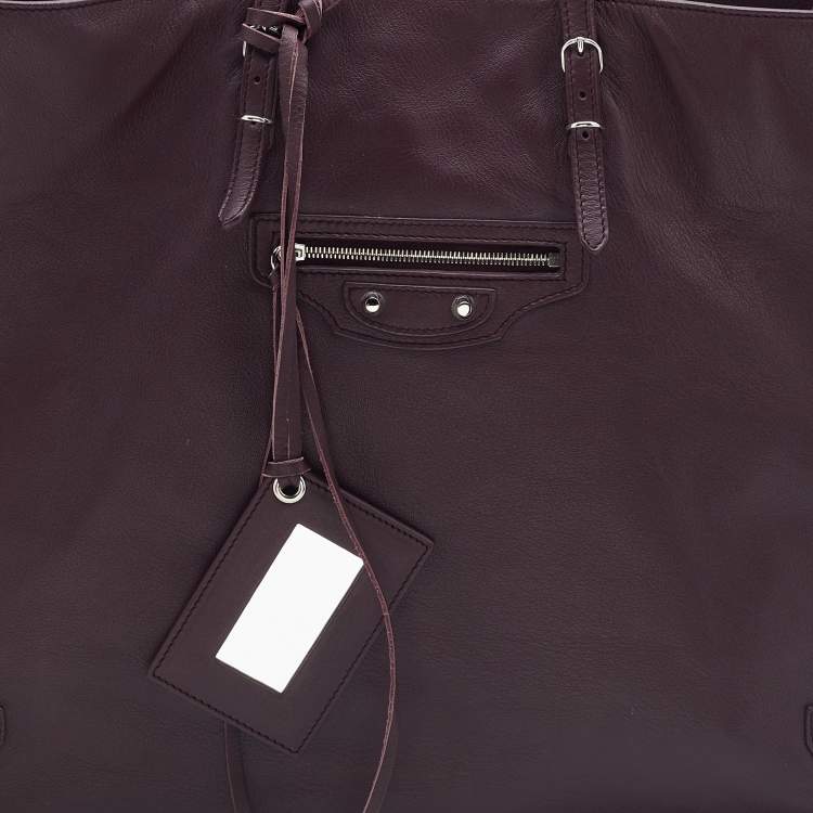 Pre Owned Balenciaga Murier Leather Papier A4 Tote