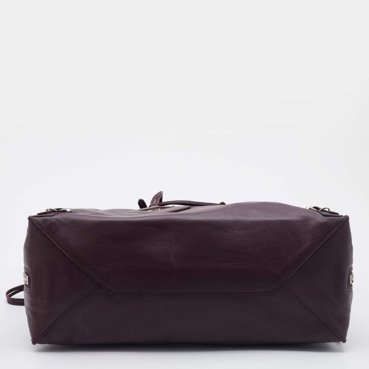 Pre Owned Balenciaga Murier Leather Papier A4 Tote