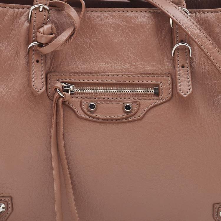 Pre Owned Balenciaga Tomette Leather Mini Papier A4 Tote