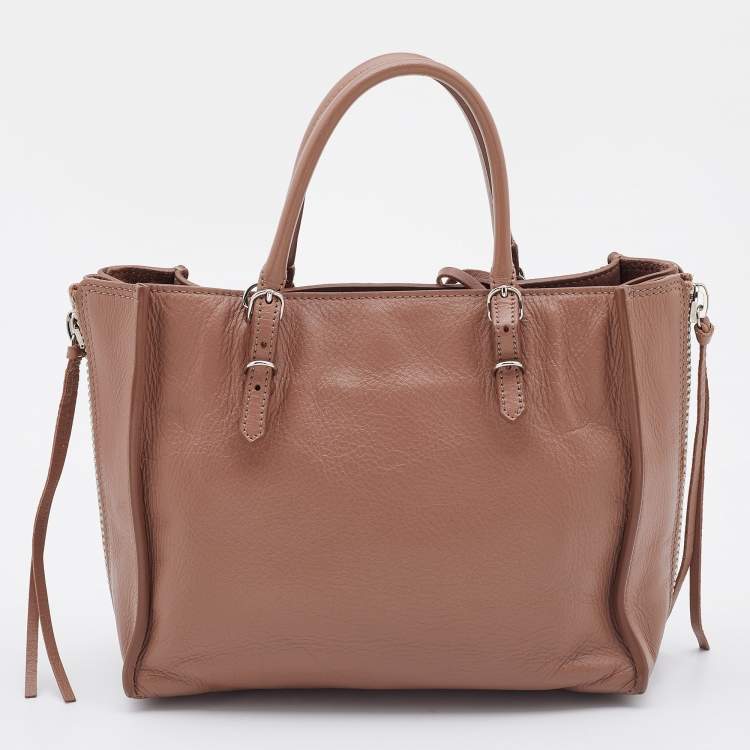 Pre Owned Balenciaga Tomette Leather Mini Papier A4 Tote