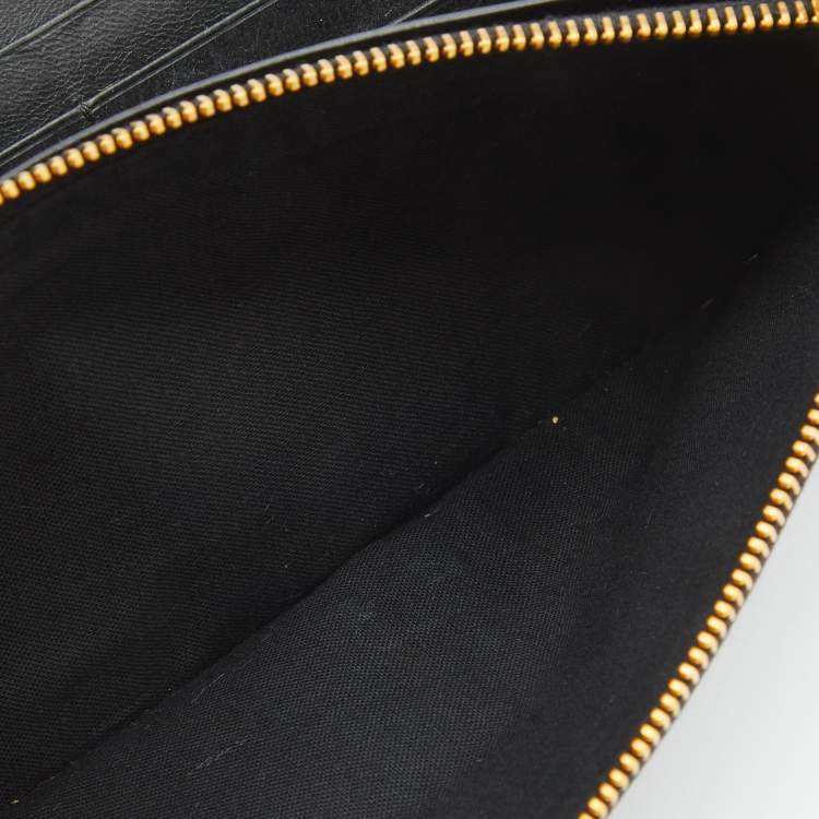 Pre Owned  Balenciaga Black Leather City Flap Continental Wallet