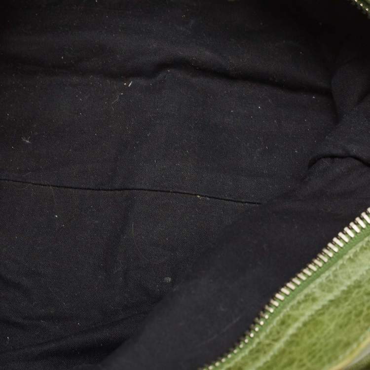 Pre Owned Balenciaga Olive Green Leather GSH Classic City Bag