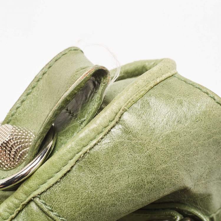 Pre Owned Balenciaga Olive Green Leather GSH Classic City Bag