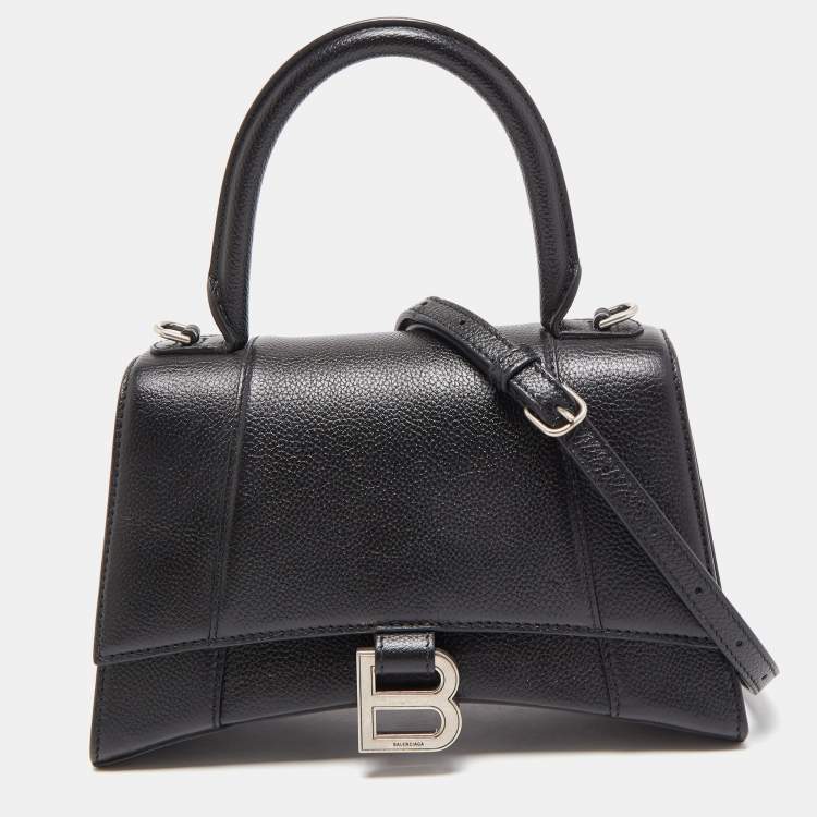 Balenciaga Black Leather Small Hourglass Top | TLC
