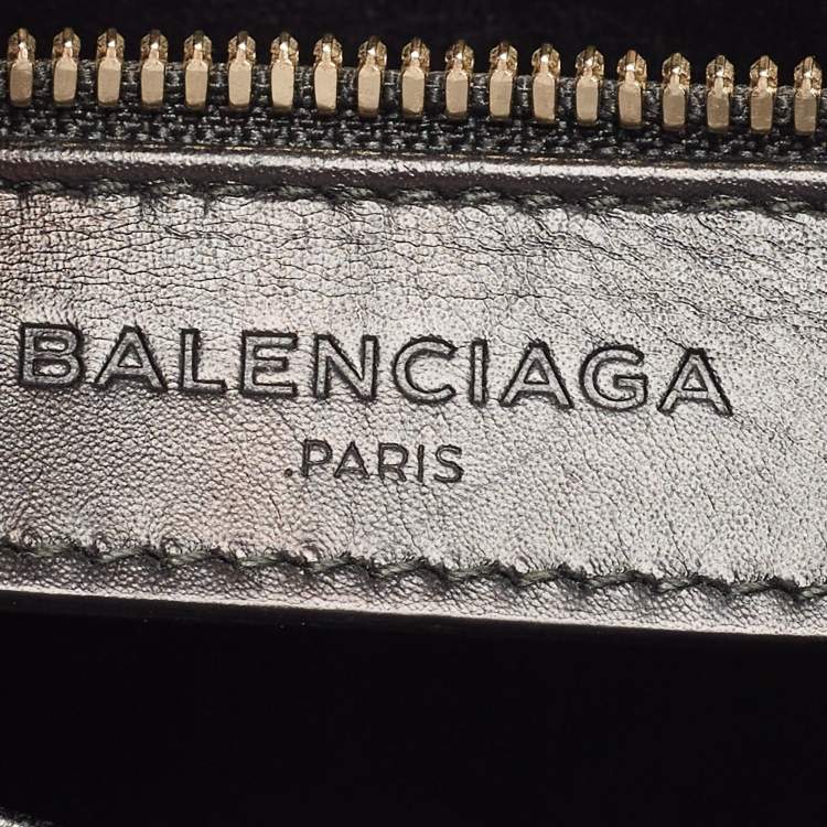 Pre Owned Balenciaga Black Python and Leather Mini Maillon All Afternoon Tote