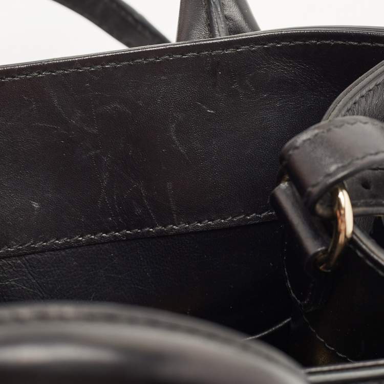 Pre Owned Balenciaga Black Python and Leather Mini Maillon All Afternoon Tote