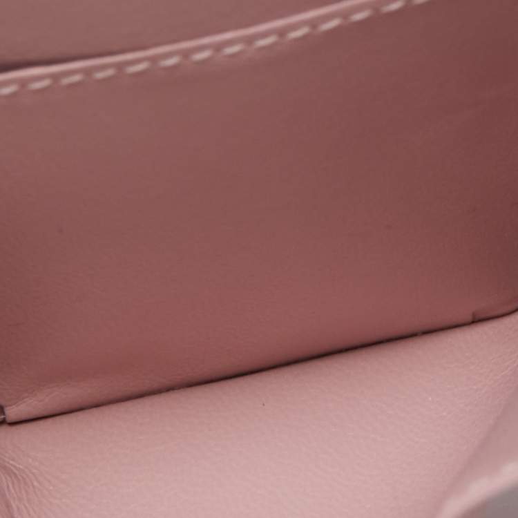 Pre Owned Balenciaga Light Pink Leather Cash Mini Wallet