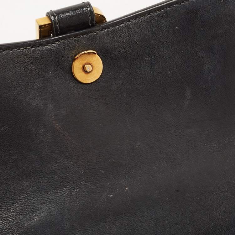 Pre Owned Balenciaga Black Leather XS Hourglass Top Handle Bag
