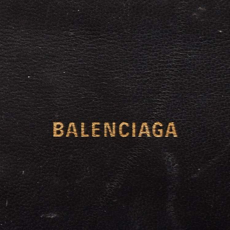 Pre Owned Balenciaga Black Leather XS Hourglass Top Handle Bag