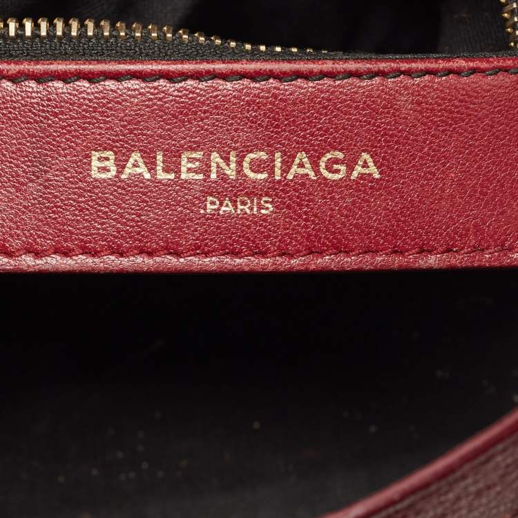 Pre Owned Balenciaga Red Leather Mini Classic Metallic Edge City Bag
