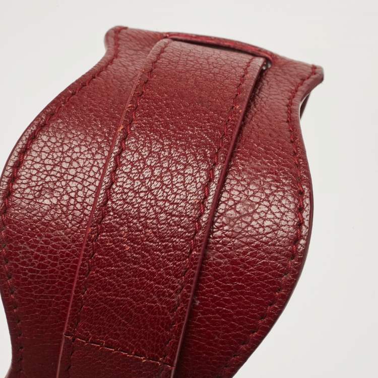Pre Owned Balenciaga Red Leather Mini Classic Metallic Edge City Bag