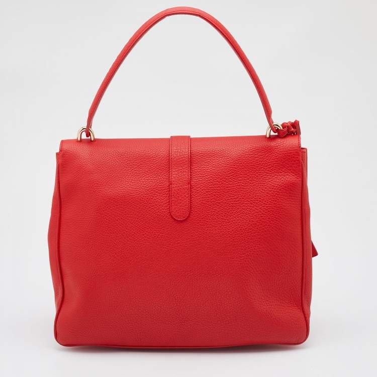 Pre Owned Balenciaga Rose Corail Leather Tube Clasp Top Handle Bag