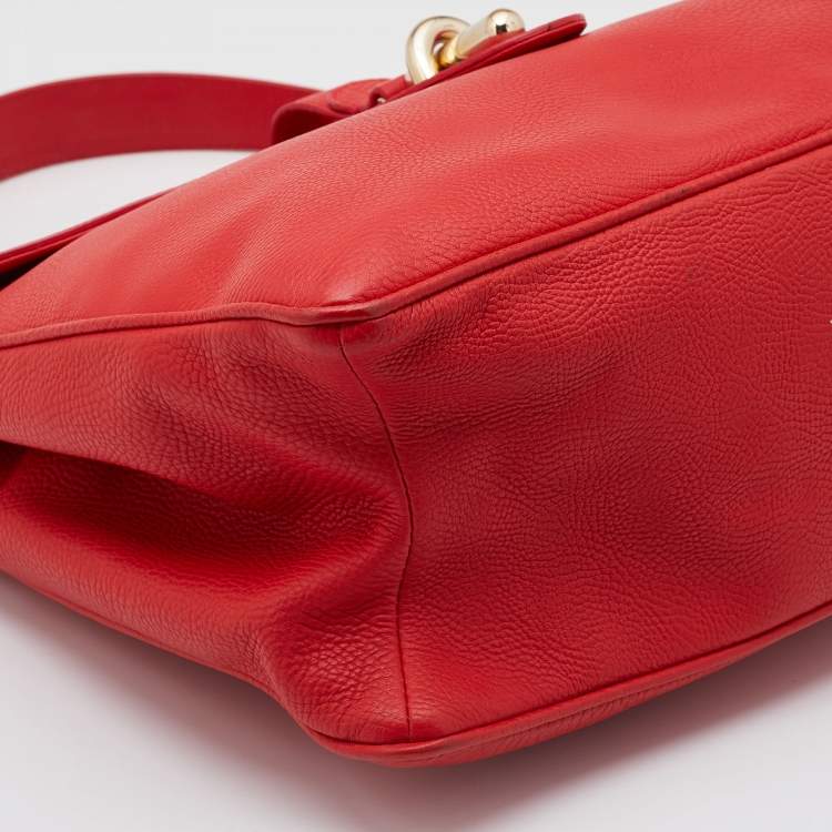 Pre Owned Balenciaga Rose Corail Leather Tube Clasp Top Handle Bag