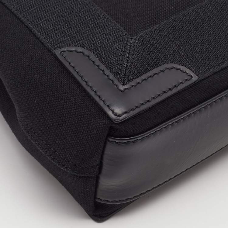 Pre Owned Balenciaga Black/White Canvas and Leather XS Cabas Tote