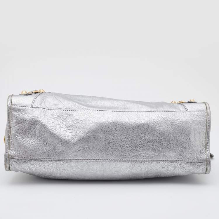 Pre Owned Balenciaga Gris Aluminum Leather RGH City Tote