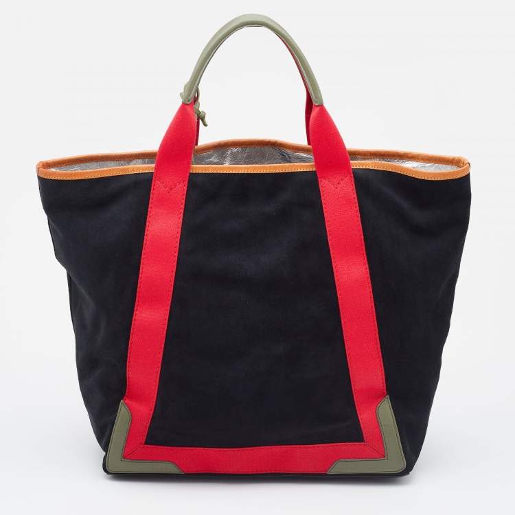 Pre Owned Balenciaga Multicolor Suede and Leather Alphabet Shopper Tote
