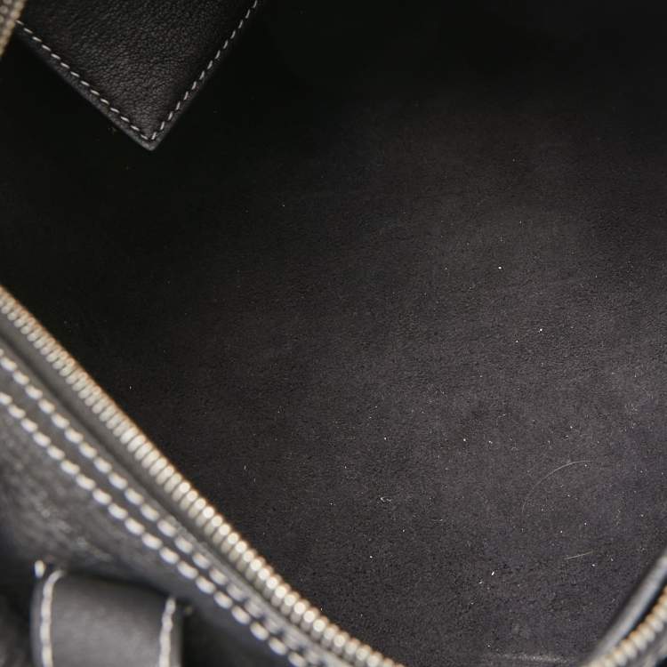 Pre Owned Balenciaga Black Leather Round Air Hobo