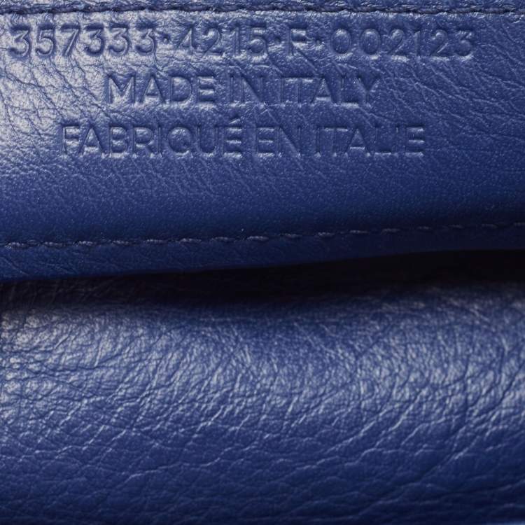 Pre Owned Balenciaga Navy Blue Leather Mini Papier A4 Tote
