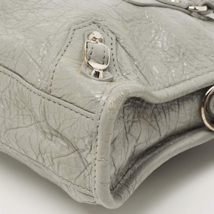 Pre Owned Balenciaga Grey Leather Mini Neo Classic Tote