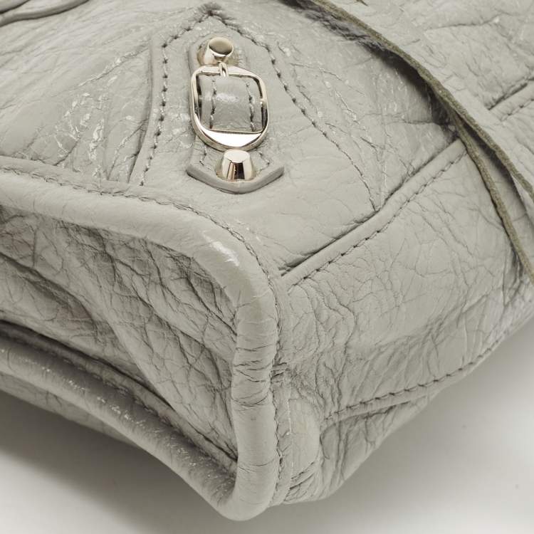 Pre Owned Balenciaga Grey Leather Mini Neo Classic Tote