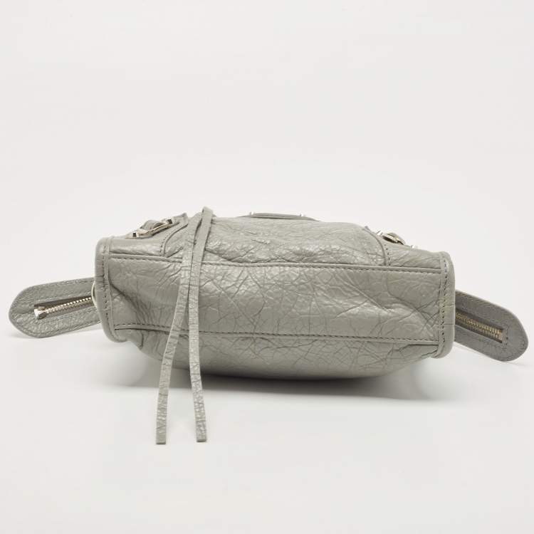 Pre Owned Balenciaga Grey Leather Mini Neo Classic Tote