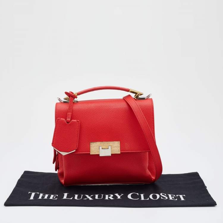 Pre Owned Balenciaga Rose Corail Leather Mini Le Dix Cartable Top Handle Bag